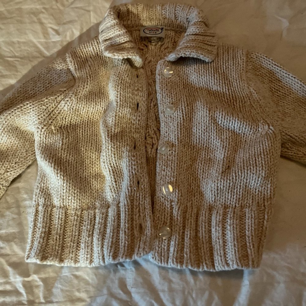 Girls size 12 months Talbots Beige Knit Sweater